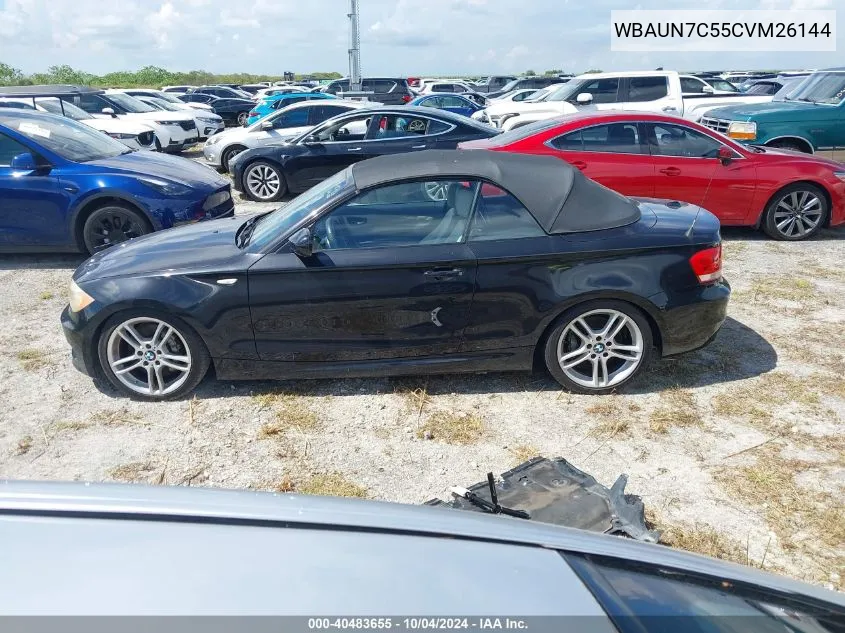 2012 BMW 135I VIN: WBAUN7C55CVM26144 Lot: 40483655