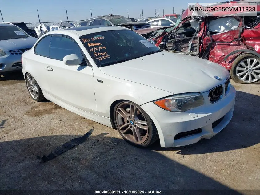 2012 BMW 135I VIN: WBAUC9C55CVM11838 Lot: 40559131