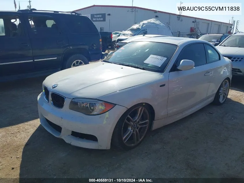 2012 BMW 135I VIN: WBAUC9C55CVM11838 Lot: 40559131