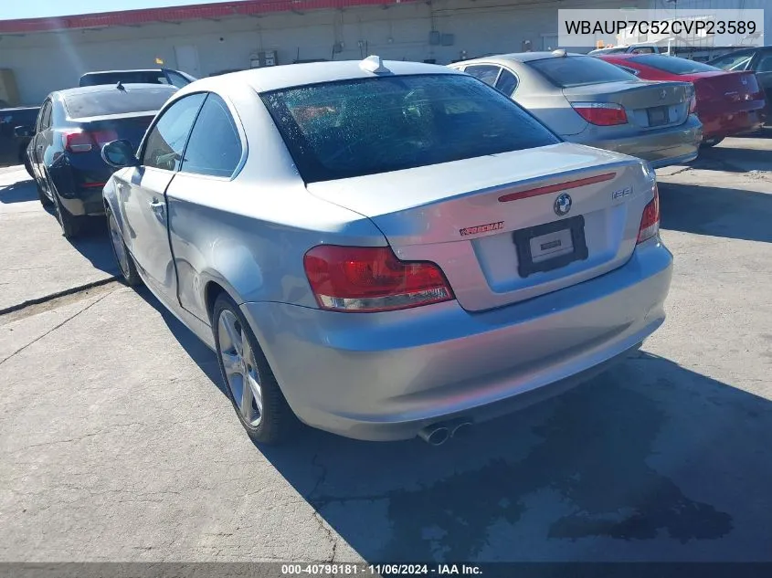 2012 BMW 128I VIN: WBAUP7C52CVP23589 Lot: 40798181