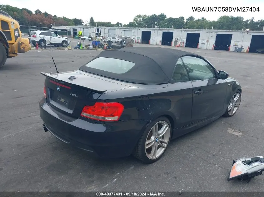 WBAUN7C58DVM27404 2013 BMW 135I