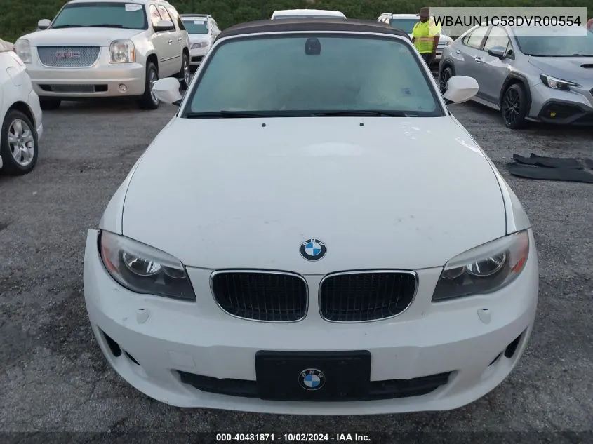 2013 BMW 128I VIN: WBAUN1C58DVR00554 Lot: 40481871