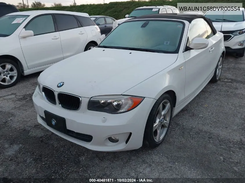 2013 BMW 128I VIN: WBAUN1C58DVR00554 Lot: 40481871