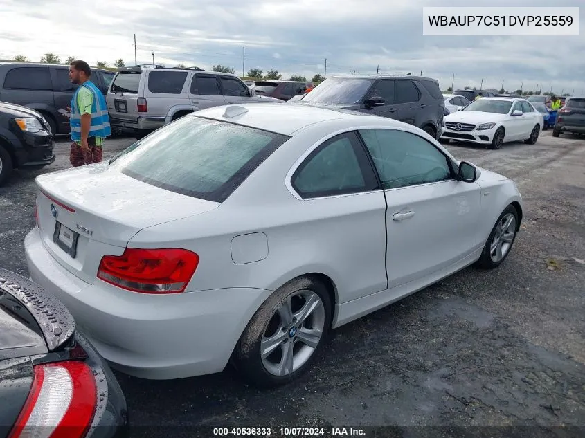 WBAUP7C51DVP25559 2013 BMW 128 I