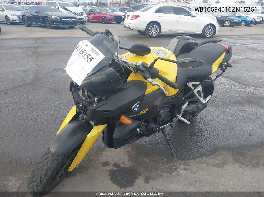 2006 BMW K1200 R VIN: WB10594016ZN15251 Lot: 40345355