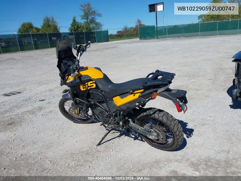 2009 BMW F800 Gs VIN: WB10229059ZU00747 Lot: 40484086