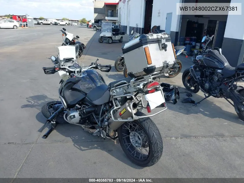 2012 BMW R1200 Gs Adventure VIN: WB1048002CZX67381 Lot: 40355783