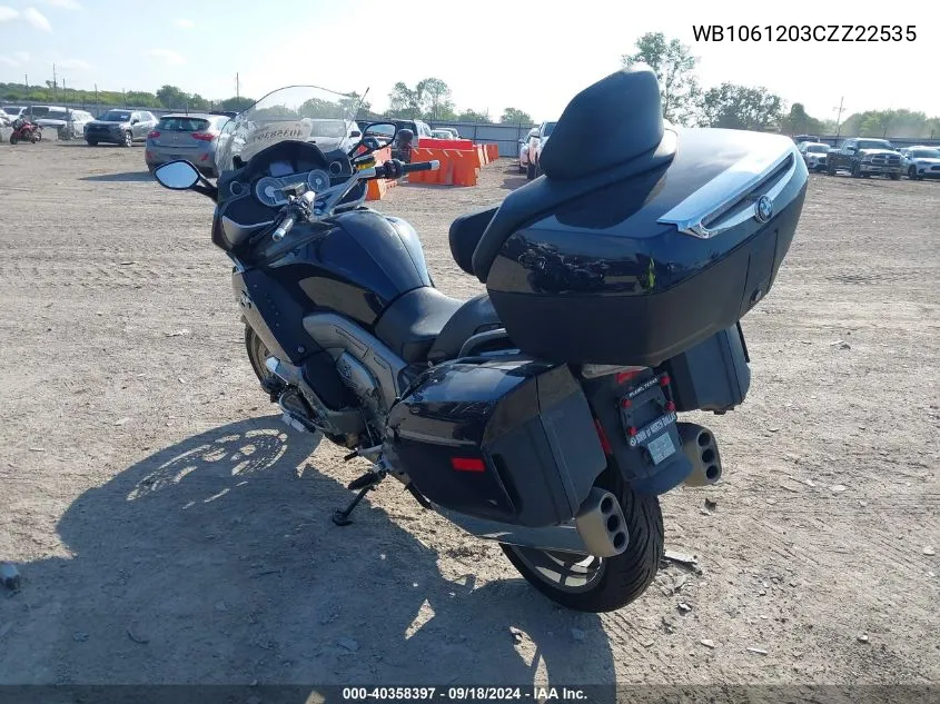 2012 BMW K1600 Gtl VIN: WB1061203CZZ22535 Lot: 40358397