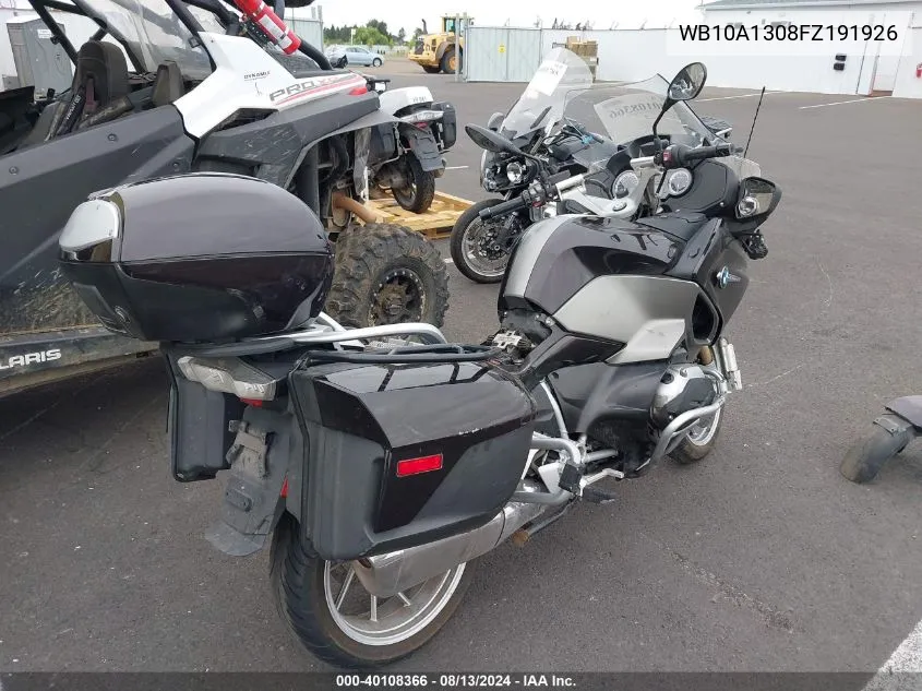 2015 BMW R1200 Rt VIN: WB10A1308FZ191926 Lot: 40108366