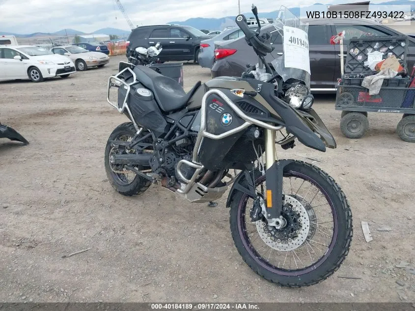 2015 BMW F800 Gs Adventure VIN: WB10B1508FZ493422 Lot: 40184189