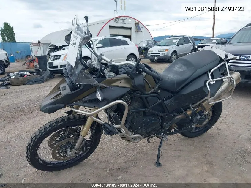 2015 BMW F800 Gs Adventure VIN: WB10B1508FZ493422 Lot: 40184189