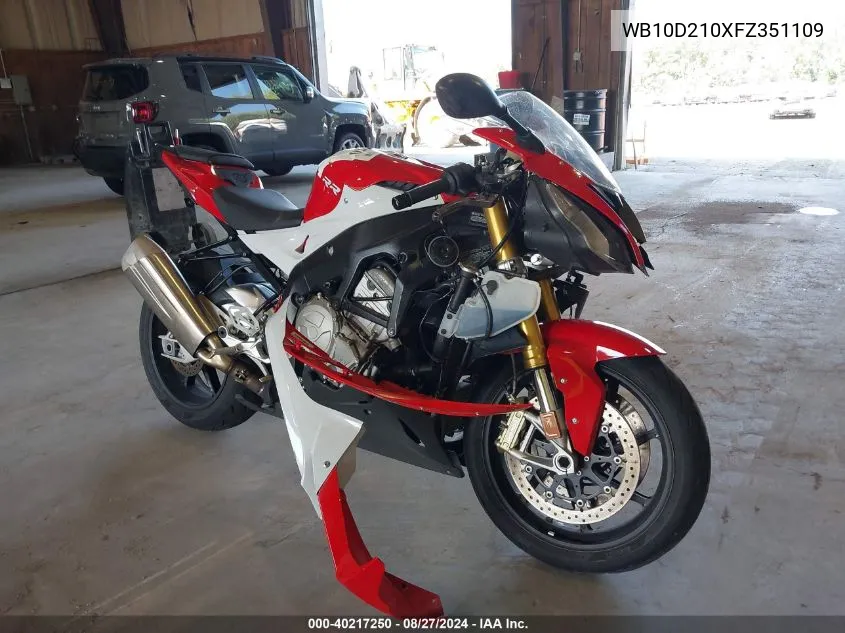 2015 BMW S 1000 Rr VIN: WB10D210XFZ351109 Lot: 40217250