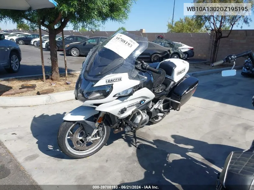 2016 BMW R1200 Rt VIN: WB10A1302GZ195195 Lot: 39708193