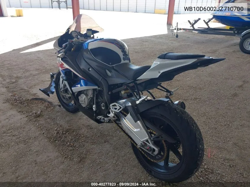 2018 BMW S 1000 Rr VIN: WB10D6002JZ710700 Lot: 40277823