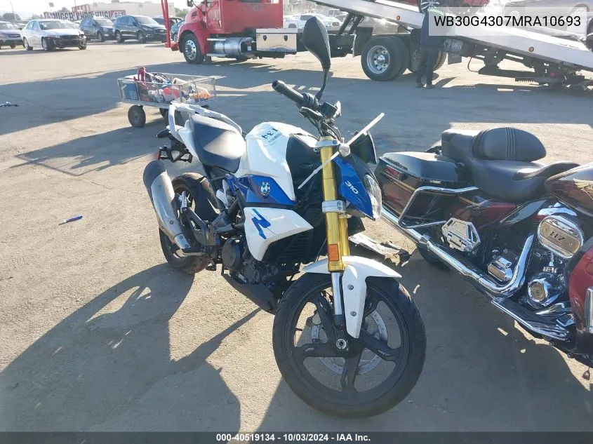 2021 BMW G310 R VIN: WB30G4307MRA10693 Lot: 40519134