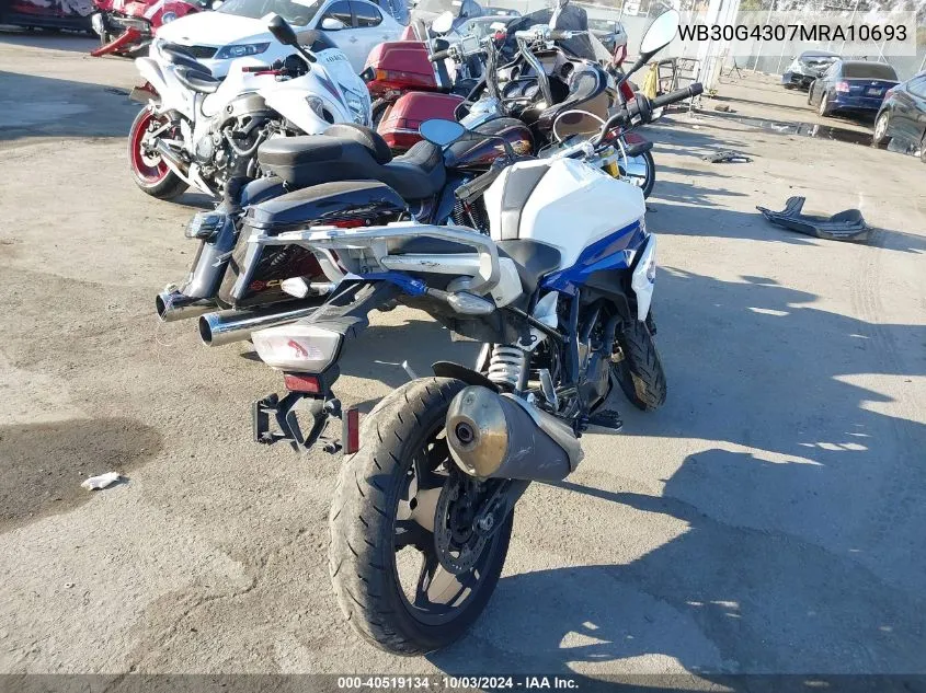 2021 BMW G310 R VIN: WB30G4307MRA10693 Lot: 40519134