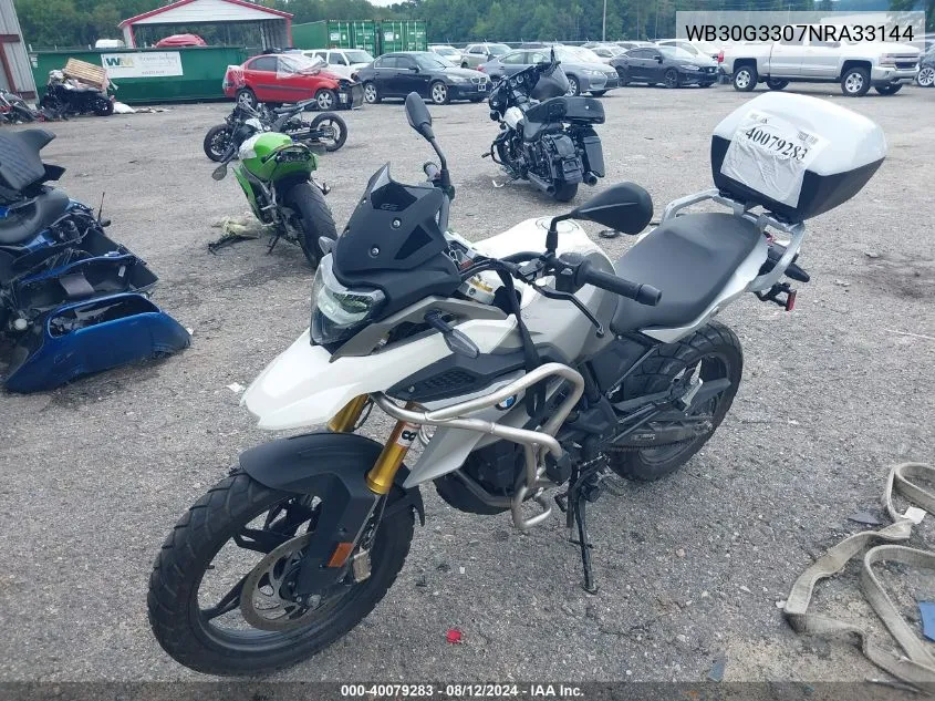 2022 BMW G310 Gs VIN: WB30G3307NRA33144 Lot: 40079283