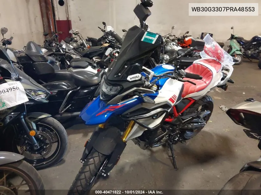 2023 BMW G310 Gs VIN: WB30G3307PRA48553 Lot: 40471822