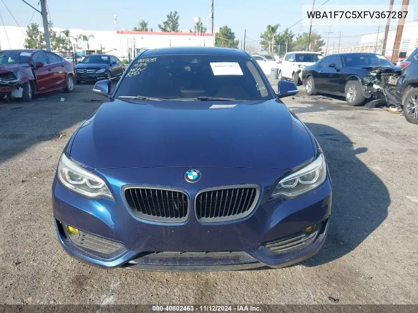 2015 BMW 228I xDrive VIN: WBA1F7C5XFV367287 Lot: 40802463