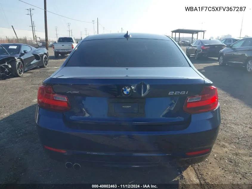 2015 BMW 228I xDrive VIN: WBA1F7C5XFV367287 Lot: 40802463