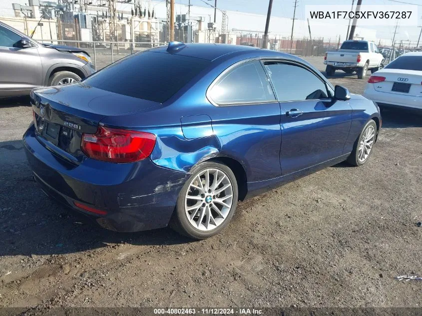 2015 BMW 228I xDrive VIN: WBA1F7C5XFV367287 Lot: 40802463