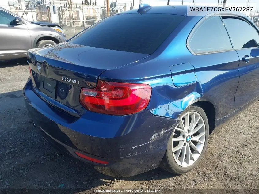 2015 BMW 228I xDrive VIN: WBA1F7C5XFV367287 Lot: 40802463