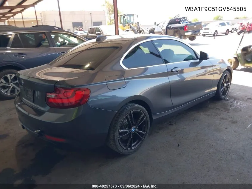 2016 BMW 228I VIN: WBA1F9C51GV545505 Lot: 40257573