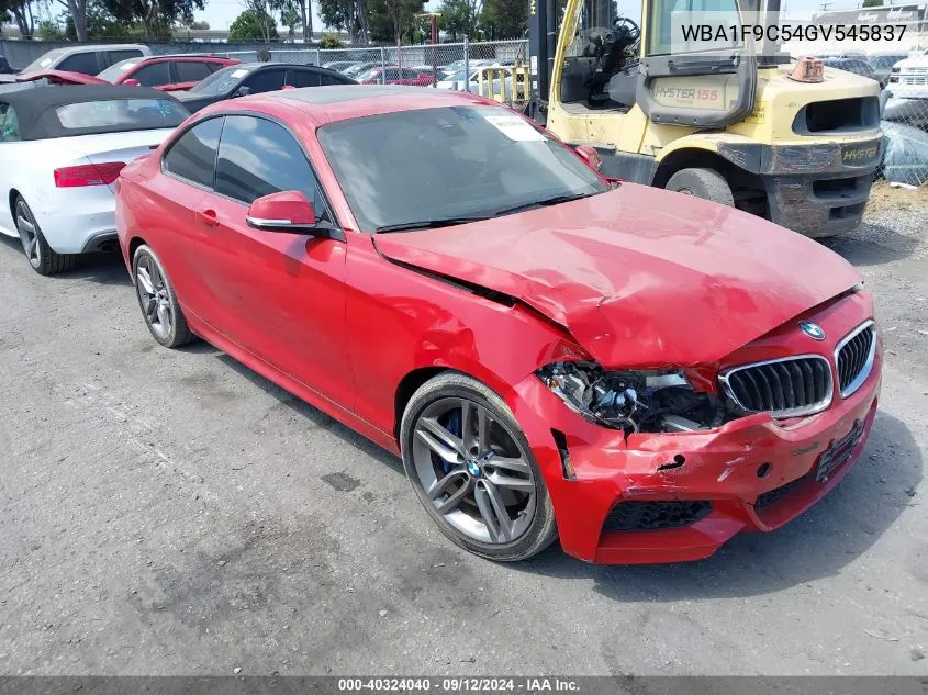 2016 BMW 228I VIN: WBA1F9C54GV545837 Lot: 40324040