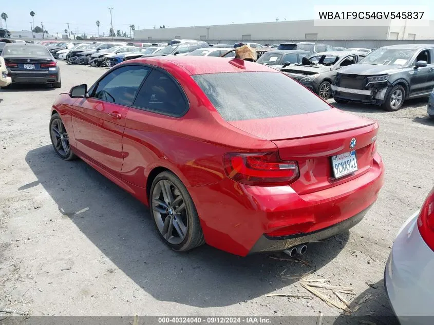 2016 BMW 228I VIN: WBA1F9C54GV545837 Lot: 40324040