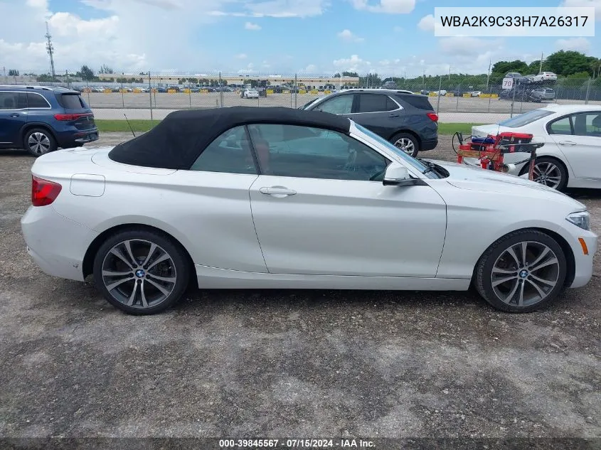 WBA2K9C33H7A26317 2017 BMW 230I