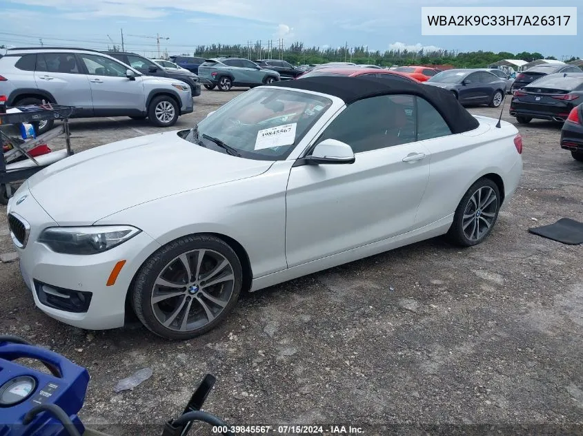 WBA2K9C33H7A26317 2017 BMW 230I