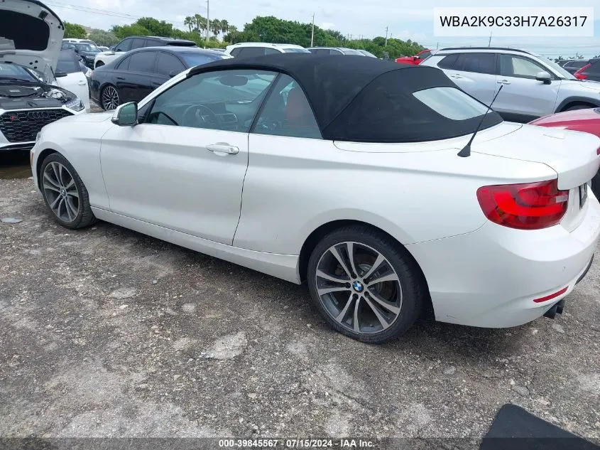 2017 BMW 230I VIN: WBA2K9C33H7A26317 Lot: 39845567