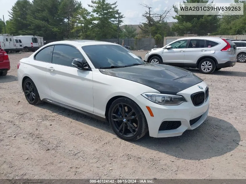 2017 BMW M240I VIN: WBA2G1C39HV639263 Lot: 40124142