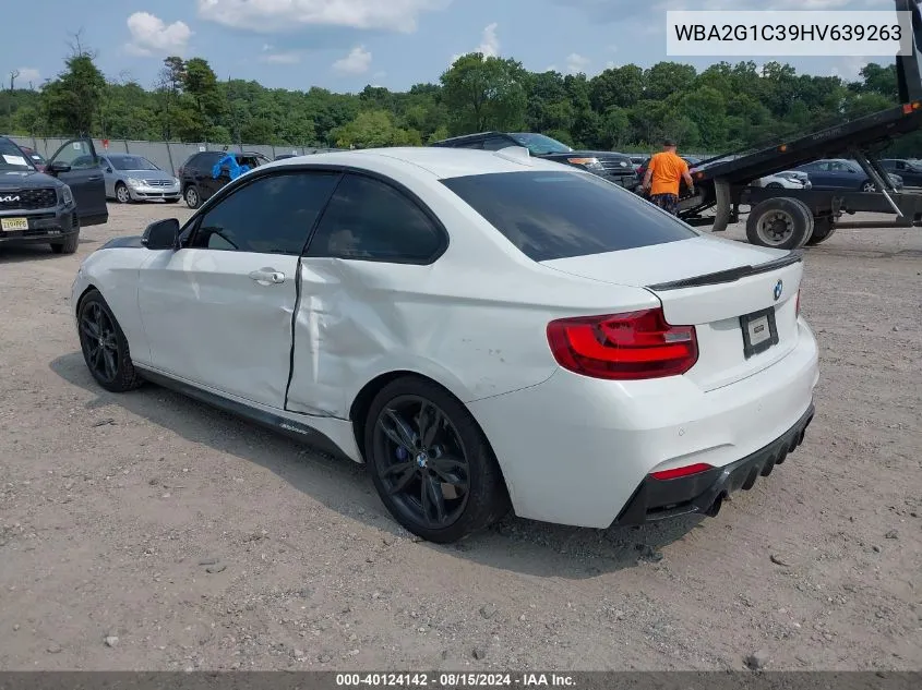 2017 BMW M240I VIN: WBA2G1C39HV639263 Lot: 40124142