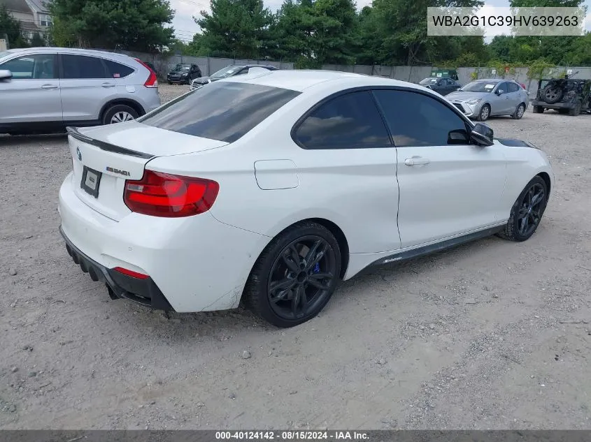 2017 BMW M240I VIN: WBA2G1C39HV639263 Lot: 40124142