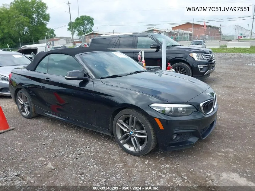 2018 BMW 230I VIN: WBA2M7C51JVA97551 Lot: 39348289