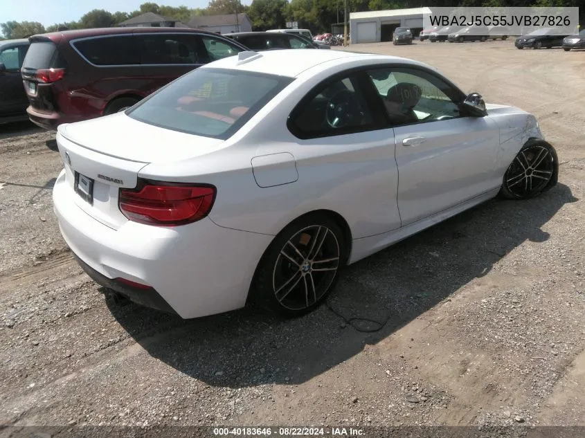 2018 BMW M240I VIN: WBA2J5C55JVB27826 Lot: 40183646