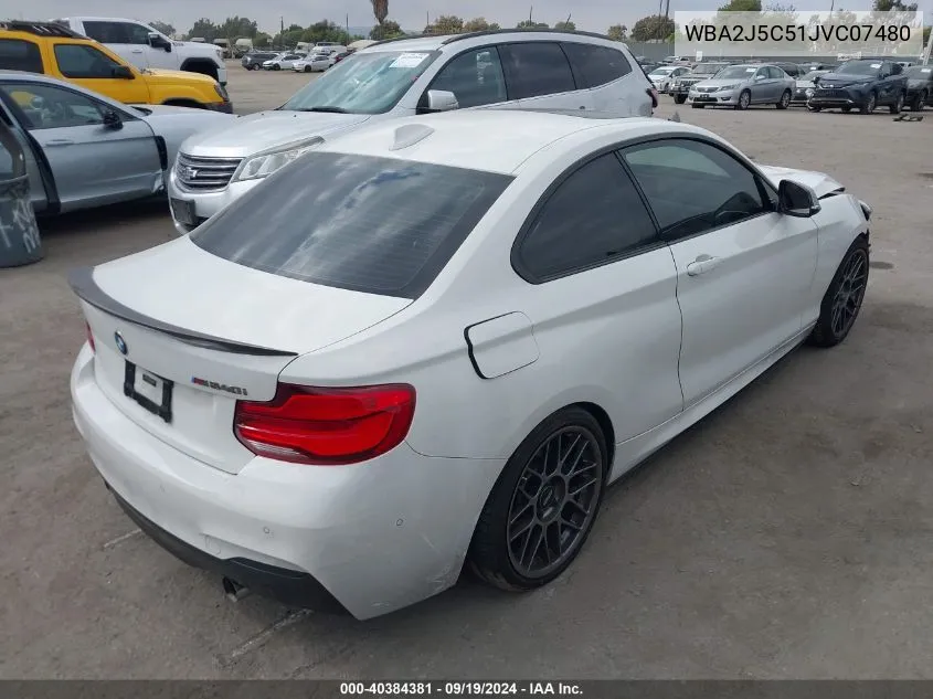 2018 BMW M240I VIN: WBA2J5C51JVC07480 Lot: 40384381