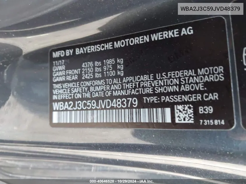 WBA2J3C59JVD48379 2018 BMW 230I xDrive