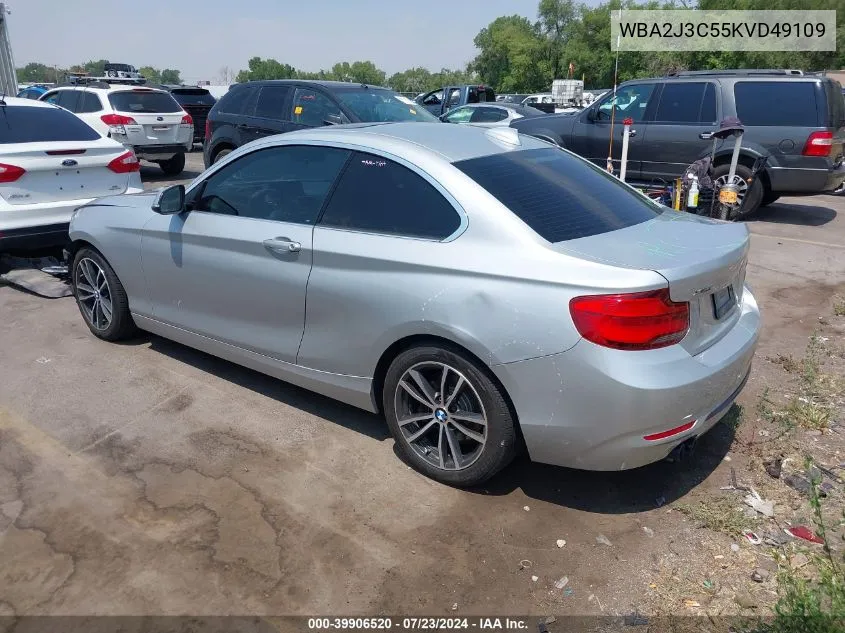 2019 BMW 230I xDrive VIN: WBA2J3C55KVD49109 Lot: 39906520