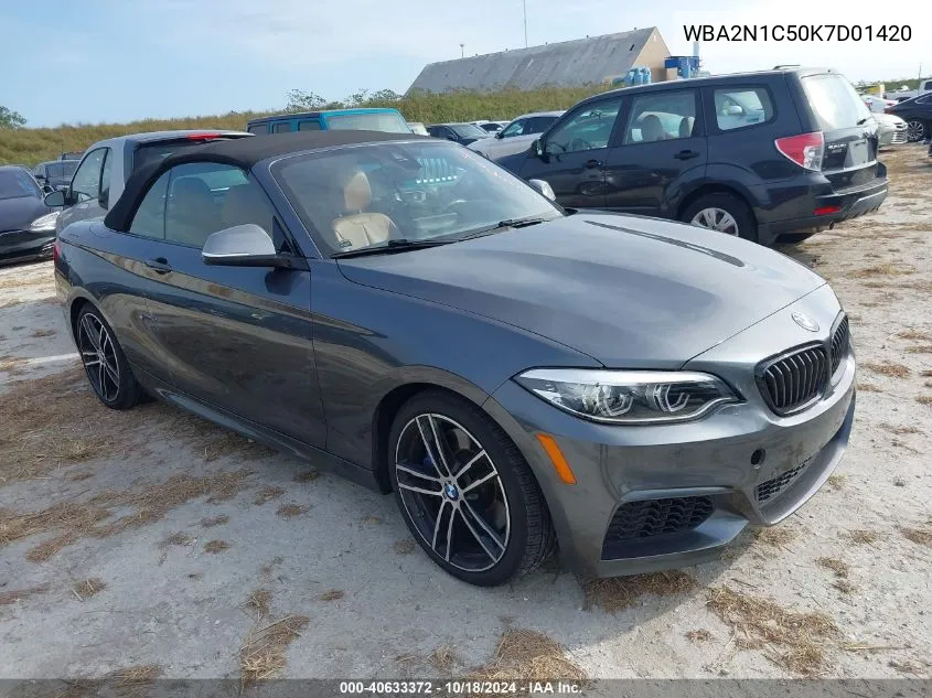 2019 BMW M240I VIN: WBA2N1C50K7D01420 Lot: 40633372