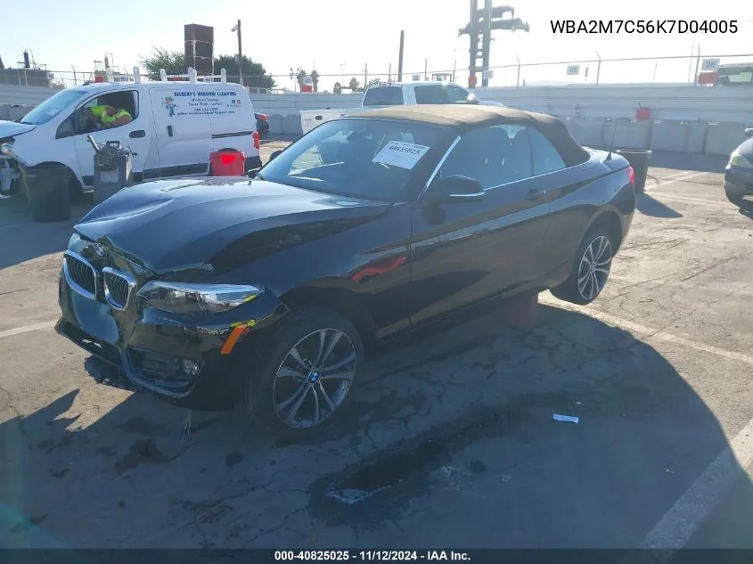 2019 BMW 230I VIN: WBA2M7C56K7D04005 Lot: 40825025