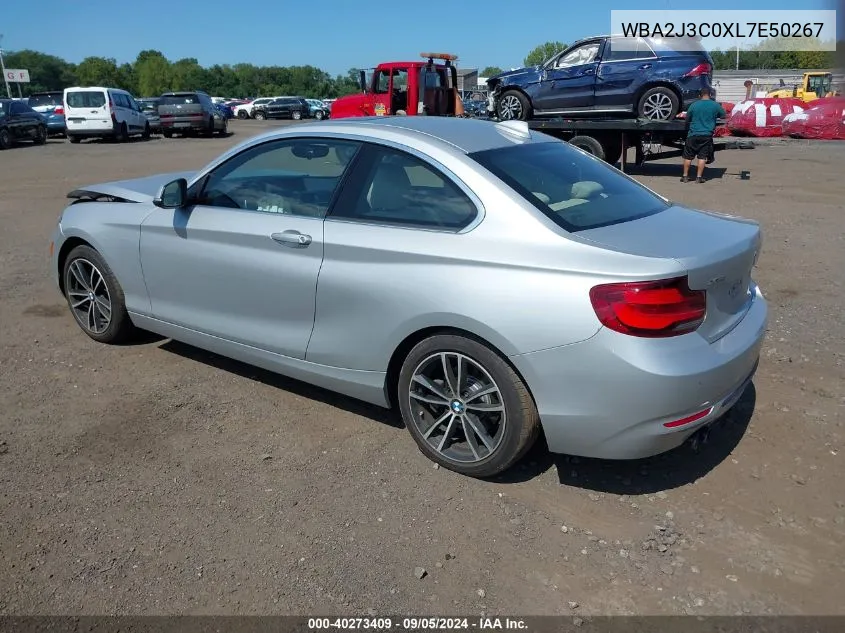 2020 BMW 230I xDrive VIN: WBA2J3C0XL7E50267 Lot: 40273409