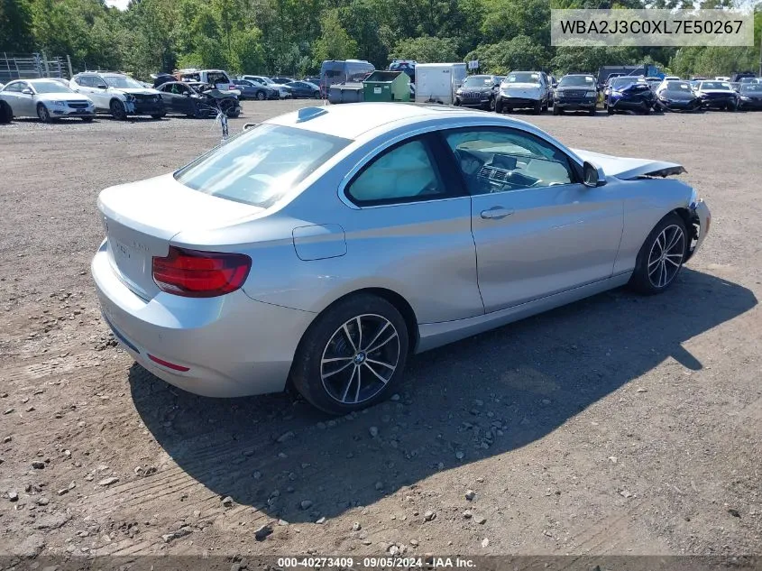 2020 BMW 230I xDrive VIN: WBA2J3C0XL7E50267 Lot: 40273409