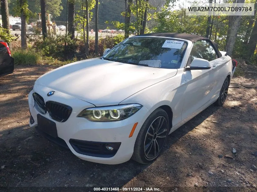 2020 BMW 230I VIN: WBA2M7C00L7D89784 Lot: 40313468