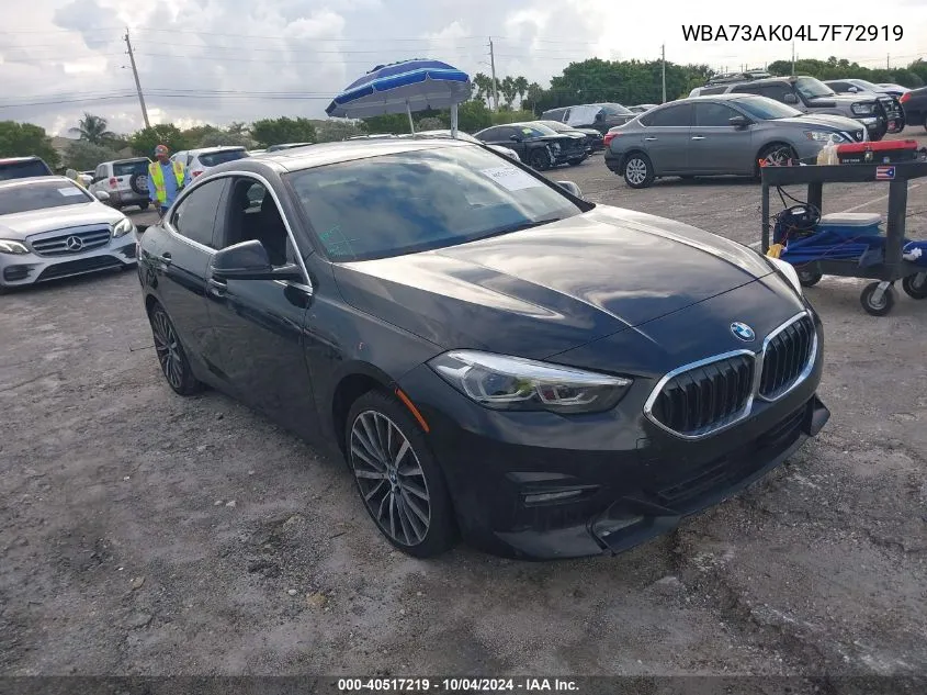 2020 BMW 228I Gran Coupe xDrive VIN: WBA73AK04L7F72919 Lot: 40517219