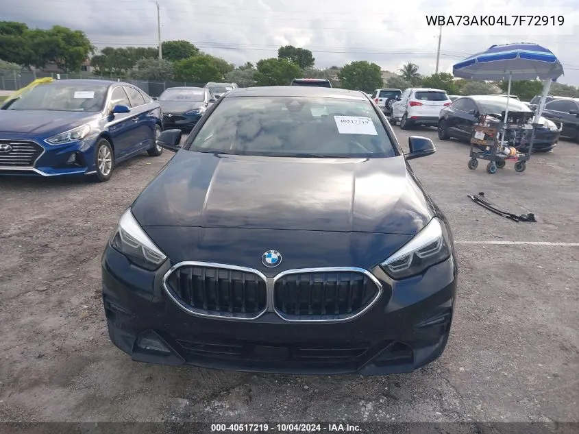 2020 BMW 228I Gran Coupe xDrive VIN: WBA73AK04L7F72919 Lot: 40517219