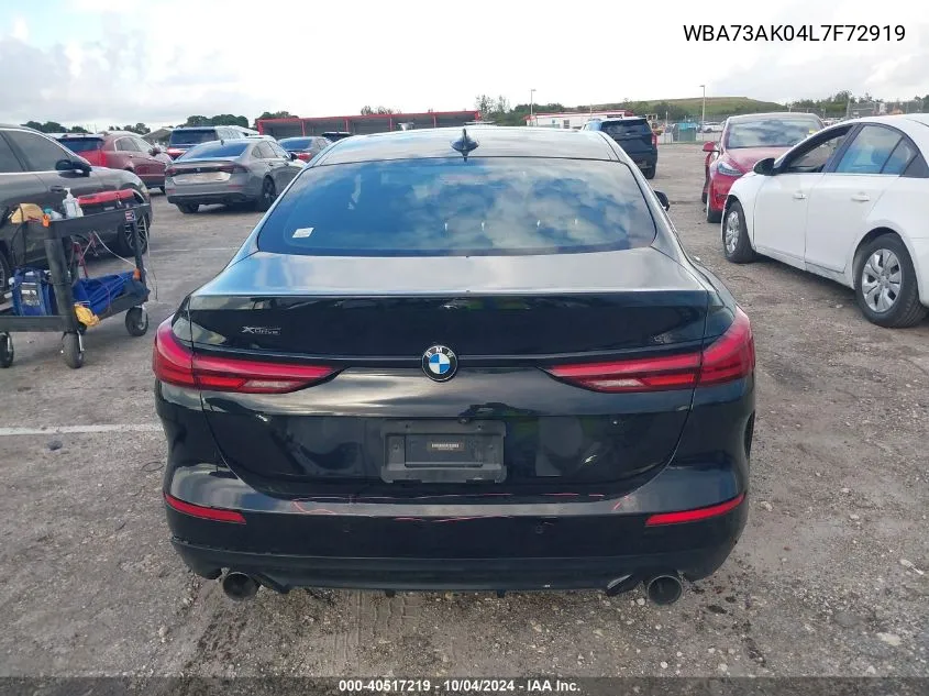 2020 BMW 228I Gran Coupe xDrive VIN: WBA73AK04L7F72919 Lot: 40517219