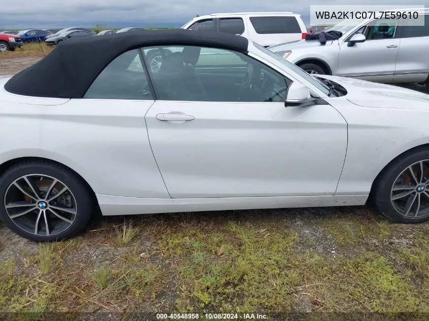 2020 BMW 230I xDrive VIN: WBA2K1C07L7E59610 Lot: 40548958