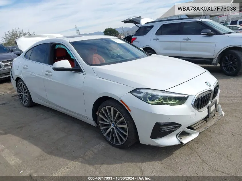 2020 BMW 228I Gran Coupe xDrive VIN: WBA73AK0XL7F73038 Lot: 40717993